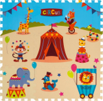 Andiamo Dėlionės kilimėlis, 9 dalys, skirtas žaidimams ir dėliojimui &ndash; dėlionės kilimėlis kaip žaidimų kilimėlis 30 x 30 cm vienai dėlionės detalei, Circus