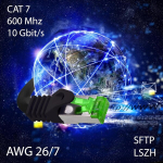 Cat7 tinklo kabelis - cat 7 ethernet kabelis, tinklo / interneto / dsl / modem / router / hub patch kabelis, lan kabelis, raw kabelis, 10 gb/s (s-ftp pimf), patch kabelių rinkinys su rj 45 jungtimi, cat.6a