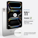 Cacoe klaviatūros dėklas, suderinamas su ipad pro 11 colių m4 dėklu (2024), klaviatūra su jutikliniu kilimėliu, 7 spalvų ap&scaron;vietimas, nuimama belaidė espa&ntilde;ol klaviatūra, juoda
