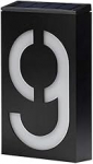 Led ap&scaron;viestas namo numeris, saulės energija varomas namo numerio &scaron;viestuvas namui, vie&scaron;bučiui, parduotuvei, led sieninis &scaron;viestuvas, ap&scaron;vietimo trukmė > 8 valandos (numeris 9)