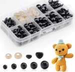 Jeja amigurumi akys, saugios akys nėrimo gyvūnams su poveržlėmis, lėlės akys plastikinės akys lėlėms, pliu&scaron;iniams žaislams ir me&scaron;kiukų amatams, 135 vnt.