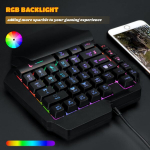 Lazmin112 vienrankė žaidimų klaviatūra, žaidimų klaviatūra su skaičių klaviatūra, rgb ap&scaron;viesta ergonomi&scaron;ka klaviatūra su rie&scaron;o atrama, usb plug and play, skirta kompiuteriui/ne&scaron;iojamam kompiuteriui/mobiliajam telefonui/plan&scaron;etiniam kompiuteriui