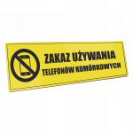 Ženklas draudžiama naudotis telefonais, lipnus, graviruotas - E serija