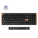 Belaidė žaidimų klaviatūra Keychron K4 HE Special Edition Wireless K4H-F1 Gateron Double-Rail Magnetic Nebula, Anglų (US), juoda sp., Keychron K4 HE Wireless (K4H-F1) - US Layout - Hot-Swappable Gateron Magnetic Nebula - Carbon Black (Juoda) Magnetin ...