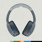 Skullcandy Crusher Evo belaidės ausinės su sensoriniu bosu, 40 valandų baterijos veikimo laikas, mikrofonas, suderinamos su Iphone, Android ir Bluetooth įrenginiais - pilkos