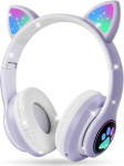 Axfee vaiki&scaron;kos ausinės, Bluetooth, katės ausų ausinės mergaitėms, uždengiančios ausis su Led &scaron;viesa, sulankstomos stereo ausinės, belaidės, ausinės vaikams su mikrofonu, Micro Sd/tf mobiliesiems