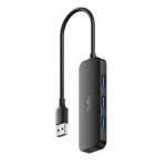 Cudy UH40A USB-A į 4 prievadų USB 3.0 hub'as 5Gbps duomenims tik Plastikinis kompakti&scaron;kas juodas