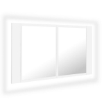 Veidrodinė vonios spintelė su LED, balta, 80x12x45cm, akrilas CFE4022989