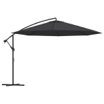 Gembinis sodo skėtis su aliuminiu stulpu, juodas, 350cm CFE3778436