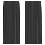 Voile užuolaidos su strypų ki&scaron;enėmis, 2vnt., juodos spalvos CFE5640361