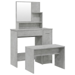 Kosmetinio staliuko，makiažo stalo komplektas, betono pilkas, 86,5x35x136cm CFE7641716