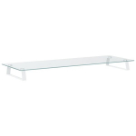 Monitoriaus stovas, baltas, 100x35x8cm, stiklas ir metalas CFE425288