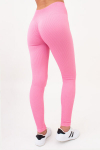 Sportiniai tamprės su rievėtu ra&scaron;tu LEGGINGS RIB Giulia su modeliuojančia siūle gale, spalva rosa pink