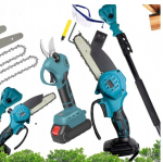 Akumuliatorinis pjūklas &scaron;akų genėjimui , akumuliatorinės genėjimo žirklės, teleskopas akumuliatoriniams įrankiams,