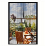 Tinklelis nuo uodų durims su magnetiniu mechanizmu 210 x 100 cm, juodas