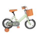 KidzyRide Vaiki&scaron;kas Dviratis, 12 colių, žalsvai balk&scaron;va, su pagalbiniais ratukais