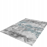 &Scaron;iuolaikinis kilimas su trumpu plauku 300X200 mėlynas pilkas vintidžas mozaika