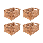 Creative Home 4x Pintas krep&scaron;elis | 30x20x16 cm (+/- 2 cm) | Rankų darbo pintas | Daiktadėžė, dokumentų, žaislų saugykla | Įrenginys vonios kambariui