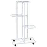 Stovas gėlėms su ratukais, baltas, 44x23x80cm, geležis CFE69999