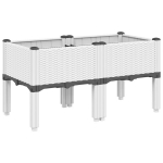 Sodo lovelis su kojomis, baltos spalvos, 80x40x42cm, PP CFE66589