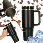 Termosinis puodelis su rankena, 1200 ml, juodas