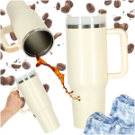 Termosinis puodelis su rankena, 1200 ml, kreminė