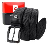 Pierre Cardin natūralios odos diržas vyrams, juodas