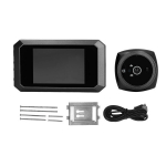 I&scaron;manusis elektroninis durų peržiūros rinkinys, cinko lydinio HD ekranas, 2MP 3800mah 720p fotoaparato akutė durų skambutis juodas