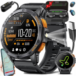 SMARTWATCH Vyri&scaron;kas i&scaron;manusis laikrodis EFSmart GPS, atsparus vandeniui, pokalbiams + ausinės + nemokamas stiklas