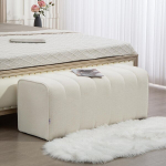 &Scaron;iuolaiki&scaron;ka miegamojo sofa, mink&scaron;ta sofa su mediniu rėmu, atlaiko iki 220 kg svorį, atrama kojoms, kreminė balta spalva, Kreminės baltos spalvos