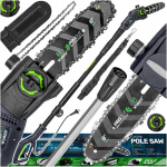 Elektrinis teleskopinis grandininis pjūklas Wuber W37020, 800 W, 23 cm, automatinis grandinės tepimas