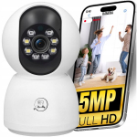 Vidaus ir lauko IP kamera Heelly PRO GUARD IN 1, 5 MP, su judesio sekimu, naktiniu matymu ir Wi-Fi