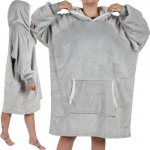 XXL &scaron;iltas gobtuvas, oversize megztinis antklodė, pilkas