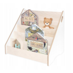 Montessori knygų lentyna vaikams, 5 skyrių, MDF, 52 cm