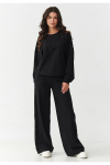 Kostiumas moteri&scaron;kas juodas laisvo kirpimo Makadamia