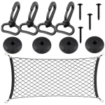 Elastingas automobilio bagažinės tinklas 60&times;110 cm su karabinais ir tvirtinimo elementais