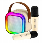 Karaokės rinkinys &bdquo;Bluetooth&ldquo; garsiakalbis su dviem mikrofonais LED RGB