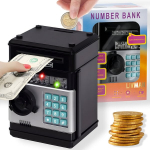 Elektroninis taupyklė - seifas LIVMAN 88150 su automatiniu pinigų ir monetų įdėjimu