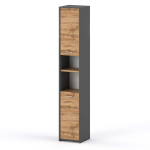 Vonios auk&scaron;ta spintelė Hurtownia-Mebli, Pilka Wotan ąžuolas, Stovintis stelažas modernus Loft