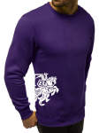 Vyri&scaron;kas džemperis - violetinis su herbu ant &scaron;ono Vytis 2001-10-36109-XXL