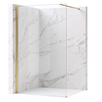 Du&scaron;o Sienelė Rea Flexi Transparent 120 Brushed Gold 120X120X195CM