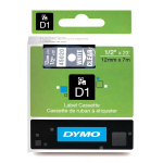 dymo originalios juostos kasetė, dymo, 45020, s0720600, baltas spausdinimo / permatomas pagrindas, 7 m, 12 mm, d1