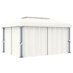 Pavėsinė su užuolaidomis Pop-up, baltos spalvos, 4x3m