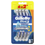 Vienkartiniai skustuvai GILLETTE BLUE 3 Plus Comfort, 6+2 vnt.
