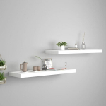 vidaXL Pakabinamos lentynos, 2vnt., baltos, 80x23,5x3,8cm, MDF