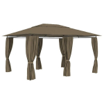 Sodo palapinė su užuolaidomis, 4x3 m, 180g/m&sup2;,, Rusva