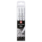 Gelinių ra&scaron;iklių rinkinys Sakura Gelly Roll Basic, 3 vnt. baltos spalvos