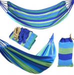 Vienvietis hamakas su virvėmis, 80x200 cm, mėlynas