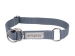 Amiplay pusiau smaugiamas antkaklis Samba, L, Grey