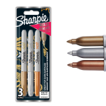 Sharpie Metallic marker set: auksinis, sidabrinis, rudas